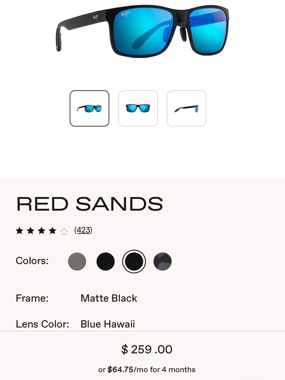 Maui Jim Red Sands Sunglasses with Blue Hawaii lens - Picture 6 of 6